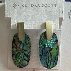 LIKE NEW- Kendra Scott Statement Earrings Abalone Shell